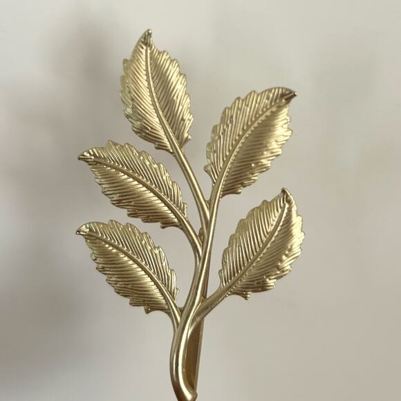 Gold Tone Metal Leaf Hair Clip Greek/ Woodland Faye Wedding Bobby Pin Pair Set - Picture 3 of 6